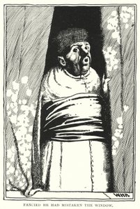 Pencereyi karıştırdığını sandı (gravür) by William Heath Robinson