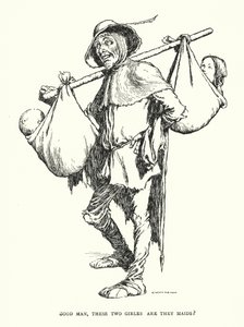 İyi adam, bu iki kız hizmetçi mi? (lito) by William Heath Robinson