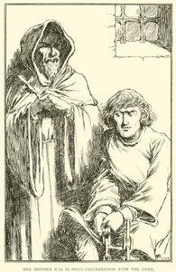 Ağabeyi Dük ile dindar bir sohbet içindeydi. by William Heath Robinson
