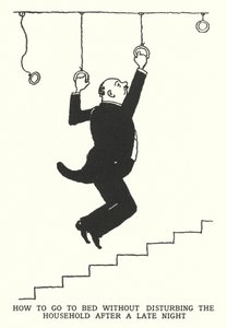 Geç Bir Geceden Sonra Evinizi Rahatsız Etmeden Nasıl Yatağa Gidilir? by William Heath Robinson