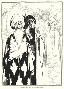 Onlara evimin ve bahçemin üzerini gösterdim (gravür) by William Heath Robinson