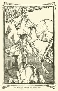 Don Kişot (lito) için çizim by William Heath Robinson