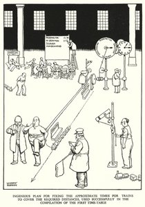 W Heath Robinson (lito) tarafından Demiryolu Ribaldry için İllüstrasyon by William Heath Robinson