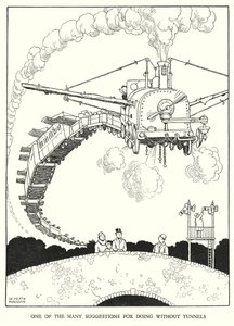 W Heath Robinson (lito) tarafından Demiryolu Ribaldry için İllüstrasyon by William Heath Robinson