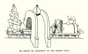 W Heath Robinson (lito) tarafından Demiryolu Ribaldry için İllüstrasyon by William Heath Robinson