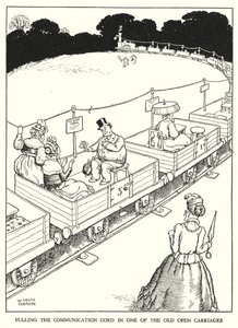 W Heath Robinson (lito) tarafından Demiryolu Ribaldry için İllüstrasyon by William Heath Robinson
