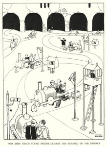 W Heath Robinson (lito) tarafından Demiryolu Ribaldry için İllüstrasyon by William Heath Robinson