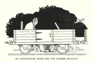 W Heath Robinson (lito) tarafından Demiryolu Ribaldry için İllüstrasyon by William Heath Robinson