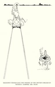 W Heath Robinson (lito) tarafından Demiryolu Ribaldry için İllüstrasyon by William Heath Robinson
