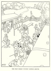 W Heath Robinson (lito) tarafından Demiryolu Ribaldry için İllüstrasyon by William Heath Robinson