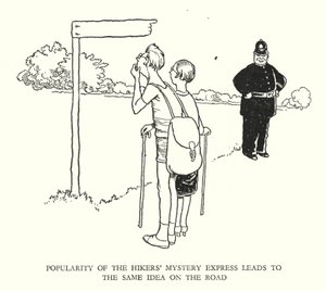 W Heath Robinson (lito) tarafından Demiryolu Ribaldry için İllüstrasyon by William Heath Robinson