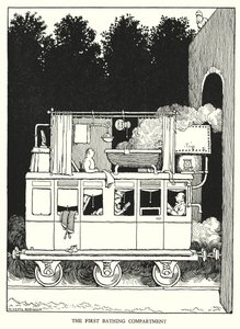 W Heath Robinson (lito) tarafından Demiryolu Ribaldry için İllüstrasyon by William Heath Robinson