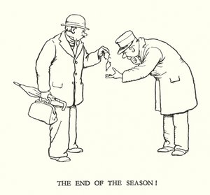 W Heath Robinson (lito) tarafından Demiryolu Ribaldry için İllüstrasyon by William Heath Robinson