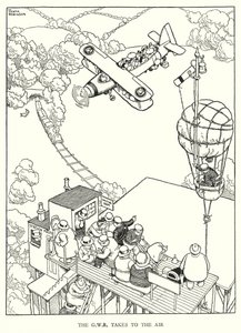 W Heath Robinson (lito) tarafından Demiryolu Ribaldry için İllüstrasyon