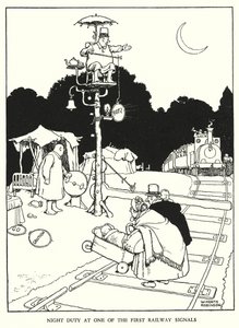 W Heath Robinson (lito) tarafından Demiryolu Ribaldry için İllüstrasyon by William Heath Robinson