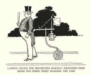 W Heath Robinson (lito) tarafından Demiryolu Ribaldry için İllüstrasyon by William Heath Robinson