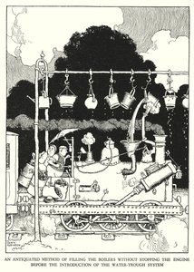 W Heath Robinson (lito) tarafından Demiryolu Ribaldry için İllüstrasyon by William Heath Robinson