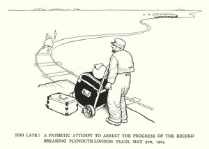W Heath Robinson (lito) tarafından Demiryolu Ribaldry için İllüstrasyon by William Heath Robinson