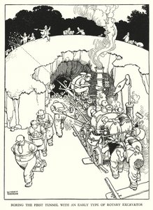 W Heath Robinson (lito) tarafından Demiryolu Ribaldry için İllüstrasyon by William Heath Robinson