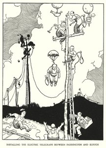 W Heath Robinson (lito) tarafından Demiryolu Ribaldry için İllüstrasyon by William Heath Robinson