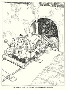 W Heath Robinson (lito) tarafından Demiryolu Ribaldry için İllüstrasyon by William Heath Robinson