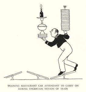 W Heath Robinson (lito) tarafından Demiryolu Ribaldry için İllüstrasyon by William Heath Robinson