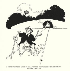 W Heath Robinson (lito) tarafından Demiryolu Ribaldry için İllüstrasyon by William Heath Robinson