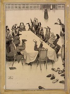 Noel Arifesinde Çorapların İncelenmesi (mürekkep ve yıkama) by William Heath Robinson