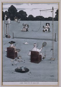 Orta Yaşlılar için Çim Tenisi (kalem & mürekkep ve w/c) by William Heath Robinson