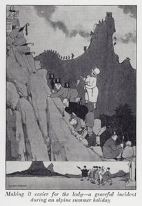 Bir alp yaz tatili sırasında hanımefendinin işini kolaylaştıran zarif bir olay (lito) by William Heath Robinson