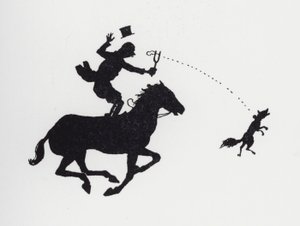 Atlı adam mancınık tilki (lito) by William Heath Robinson