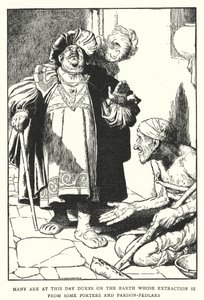 Birçoğu bu gün, bazı hamallardan ve bağışlayıcılardan (lito) çıkarılan yeryüzündeki Düklerdir. by William Heath Robinson