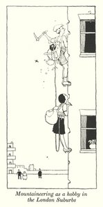 Londra Banliyölerinde hobi olarak dağcılık (lito) by William Heath Robinson