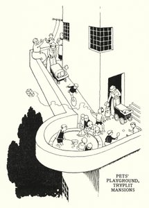 Evcil Hayvan Oyun Alanı, Triplit Konakları (taş) by William Heath Robinson