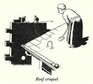 Çatı kroketi (lito) by William Heath Robinson