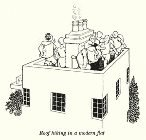 Modern bir dairede çatı yürüyüşü (lito) by William Heath Robinson