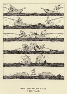 Something on each way, a fish tragedy    270707   tr       Türkisch Successfully Translated  Original: Anonymous woman (aquatint) Translat: Anonymous woman (aquatint) by William Heath Robinson
