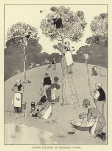 Highgate ormanlarında bahar temizliği by William Heath Robinson