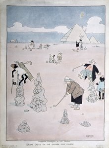 Tropiklerde Yaz Sorunları - Sahara Golf Sahasında Snake Casts (kalem, mürekkep ve sulu boya) by William Heath Robinson