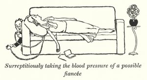Muhtemel bir nişanlının gizlice kan basıncını almak (lito) by William Heath Robinson