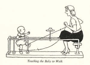 Bebeğe Yürümeyi Öğretmek (taş) by William Heath Robinson