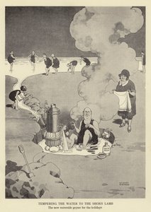 Suyu kırpılmış kuzuya tavlamak, tatiller için yeni su kenarı şofben by William Heath Robinson