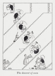 İnsanın inişi (lito) by William Heath Robinson