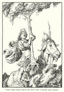 "Bu ağaç bana hem değnek hem de mızrak olarak hizmet edecek" (lito) by William Heath Robinson