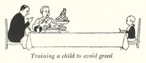 Bir çocuğu açgözlülükten kaçınmak için eğitmek (lito) by William Heath Robinson