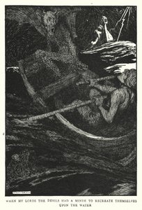 Lordlarım, şeytanların kendilerini su üzerinde yeniden yaratmak için bir akılları olduğunda (lito) by William Heath Robinson