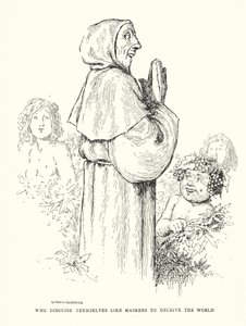 Dünyayı aldatmak için maskeli kılık değiştirenler (litho) by William Heath Robinson