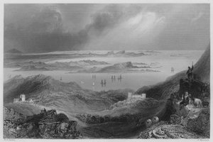 Clifden Kalesi, Connemara (gravür) by William Henry (after) Bartlett