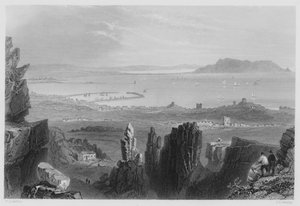 Dublin Körfezi, Kingstown Ocaklarından (gravür) by William Henry (after) Bartlett