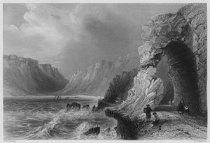 Glenariff, Antrim (gravür) by William Henry (after) Bartlett